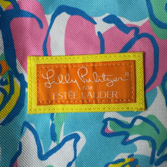 Lilly Pulitzer Tote Bag Hawaiian Print Preppy Classic Beach Vacation Pink Canvas - Picture 2 of 10